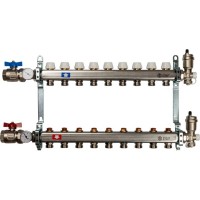 STOUT Коллектор из нержавеющей стали в сборе без расходомеров 1"-3/4" 9 вых.