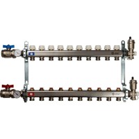 STOUT Коллектор из нержавеющей стали в сборе без расходомеров 1"-3/4" 10 вых.