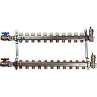 STOUT Коллектор из нержавеющей стали в сборе без расходомеров 1"-3/4" 11 вых.