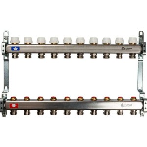 STOUT Коллектор из нержавеющей стали без расходомеров 1"-3/4" 10 вых.